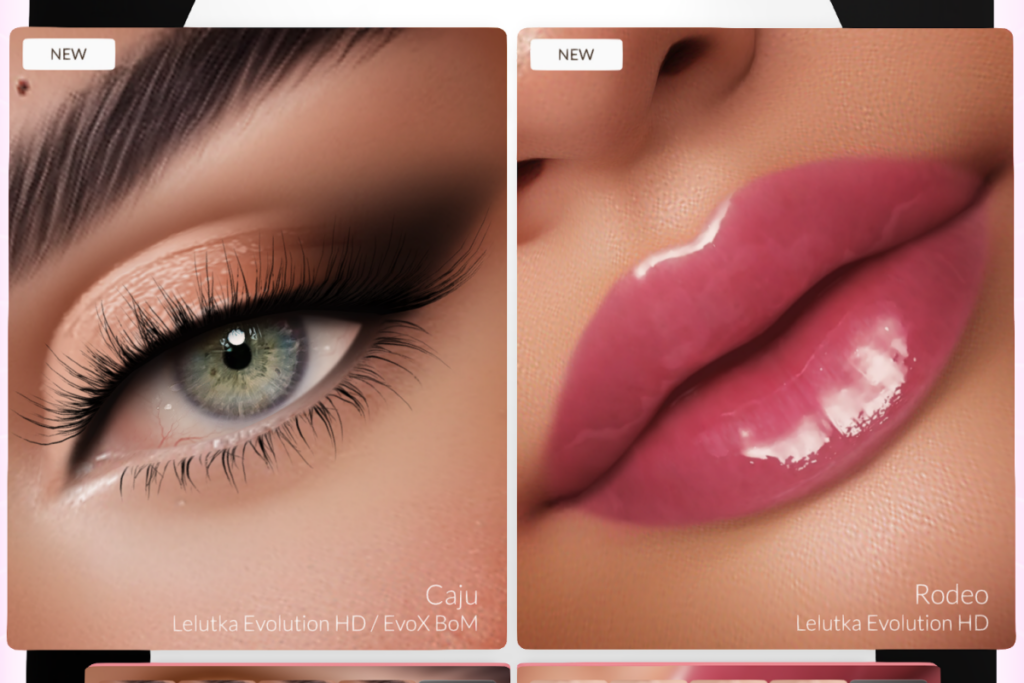 Caju Eyeshadow - EvoX, L$254 | Rodeo Lipgloss - EvoX, L$254