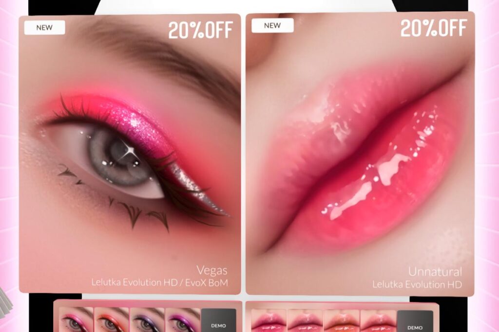 Vegas Shadows &amp; Unnatural Lipgloss - Evo/EvoX, L$239 each