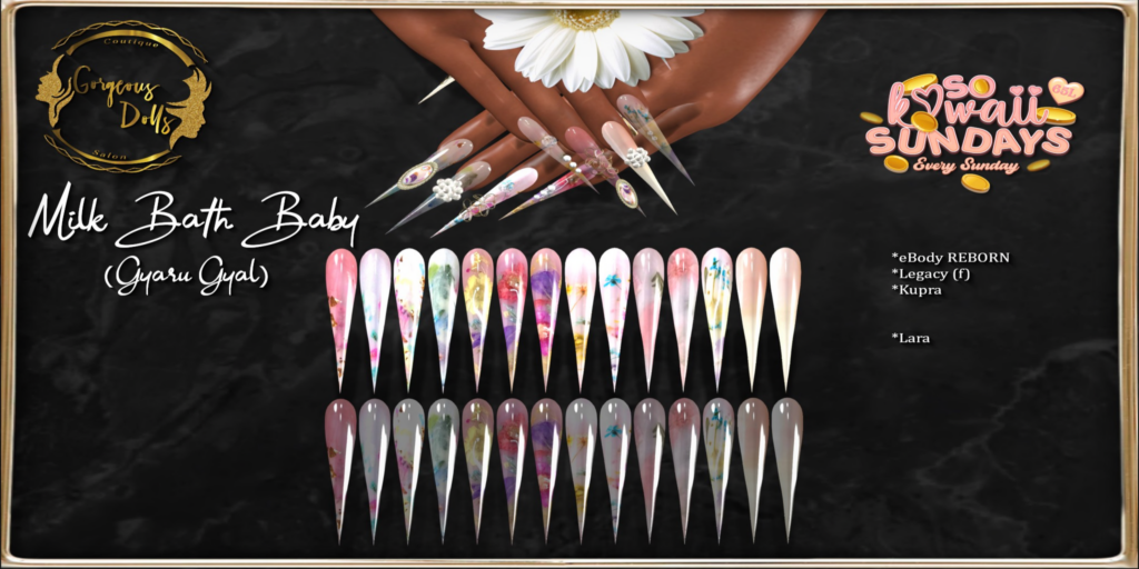 Milk Bath Baby Mesh Nails - Inithium/Legacy/Maitreya/Reborn	&lt;a href=&quot;http://maps.secondlife.com/secondlife/Nori/218/167/2029&quot;&gt;Teleport&lt;/a&gt;