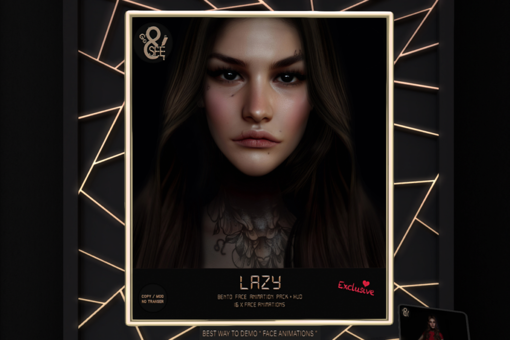 Lazy Face Animations, L$120 each/L$850 FP
