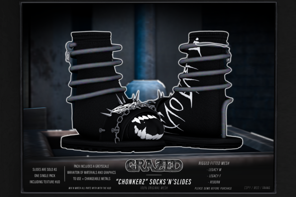 Chonkerz Socks n&#039; Slides - Legacy F+M/Reborn, L$799
