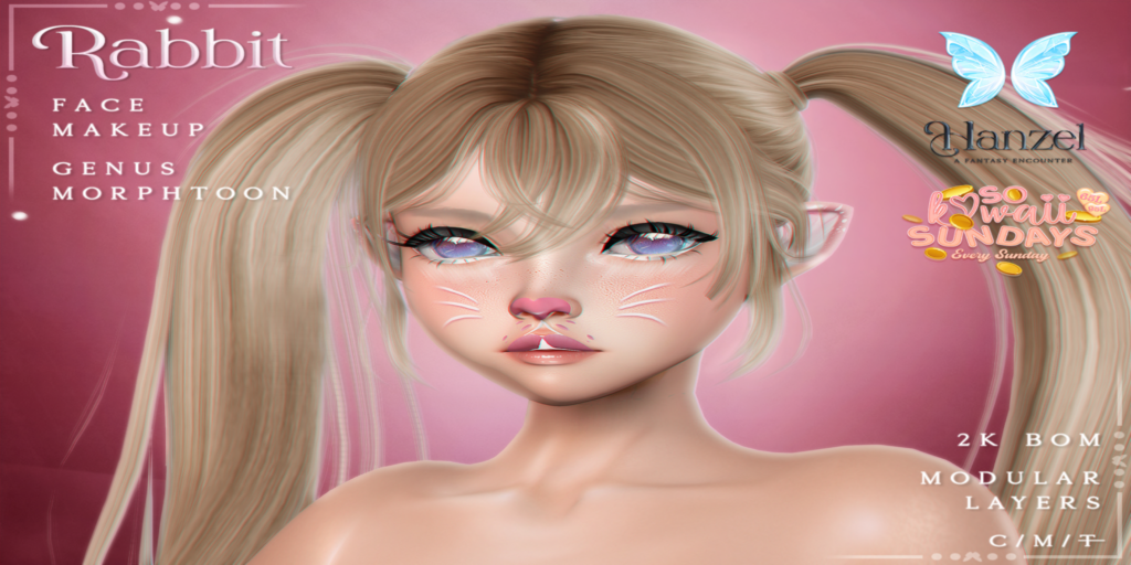 Rabbit Face Makeup - Genus	&lt;a href=&quot;http://maps.secondlife.com/secondlife/Blueberry%20Media/113/141/1502&quot;&gt;Teleport&lt;/a&gt;