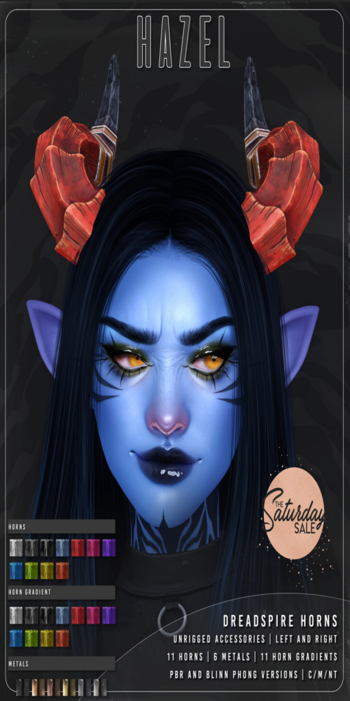 Dreadspire Horns	&lt;a href=&quot;http://maps.secondlife.com/secondlife/EXHALE/143/132/50&quot;&gt;Teleport&lt;/a&gt;