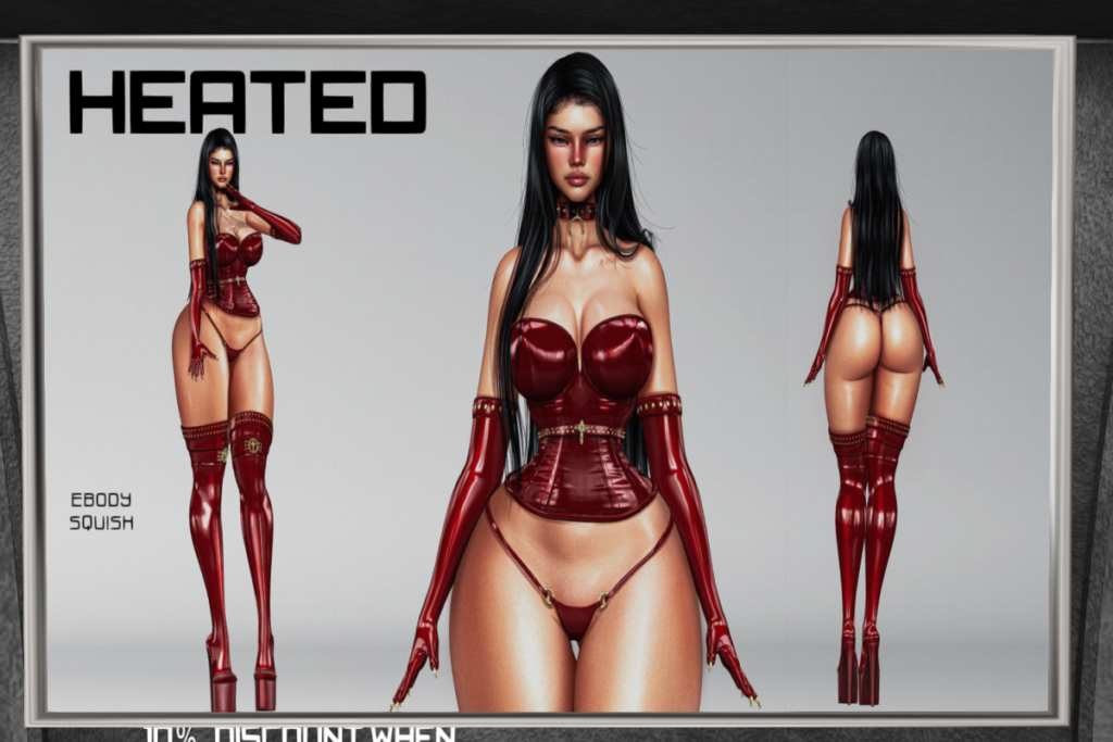 Lilith Set, Shoes and Choker - Reborn Squish, L$275-L$325 each/L$450-L$1275 each FP/L$2500 MP