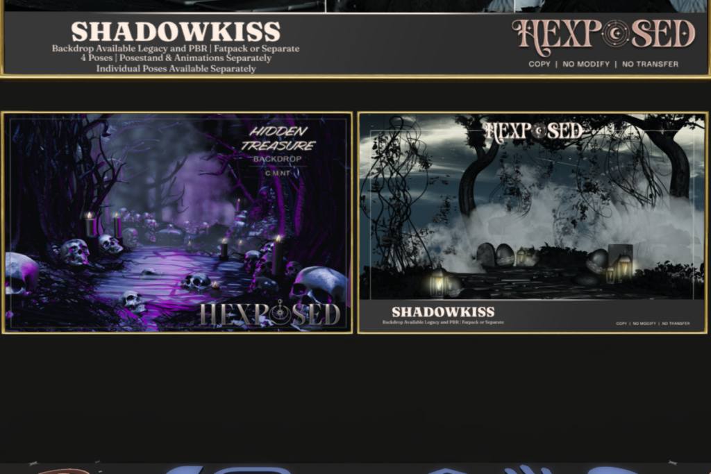 Hidden Treaure &amp; Shadowkiss Backdrops, L$399 each
