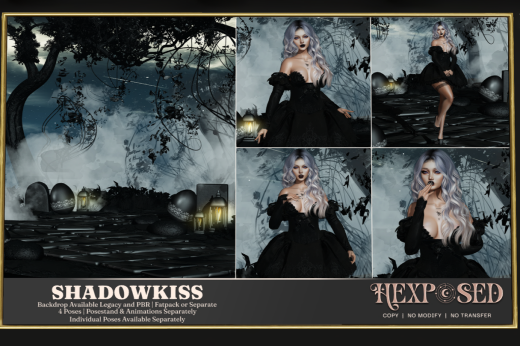 Shadowkiss Poses, L$199 each/L$399 FP