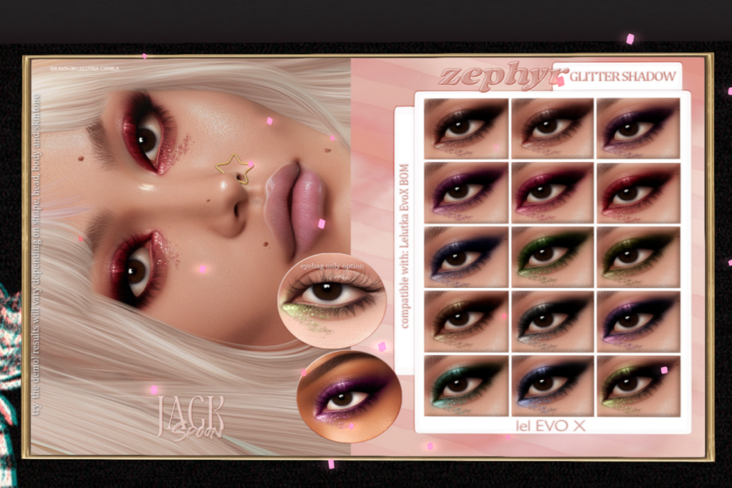 Zephyr Glitter Eyeshadow - EvoX, L$265