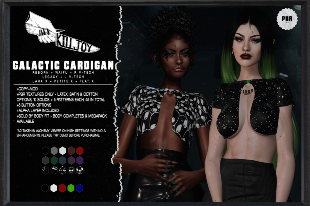 Galactic Cardigan - Legacy/MaitreyaX/Reborn/+mods, L$350-L$600 each/L$1500 FP