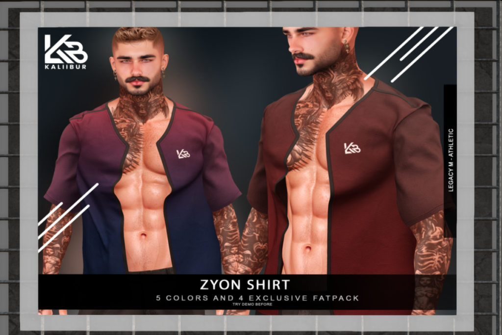 Zyon Shirt - Legacy/+mods, L$229 each/L$499 FP