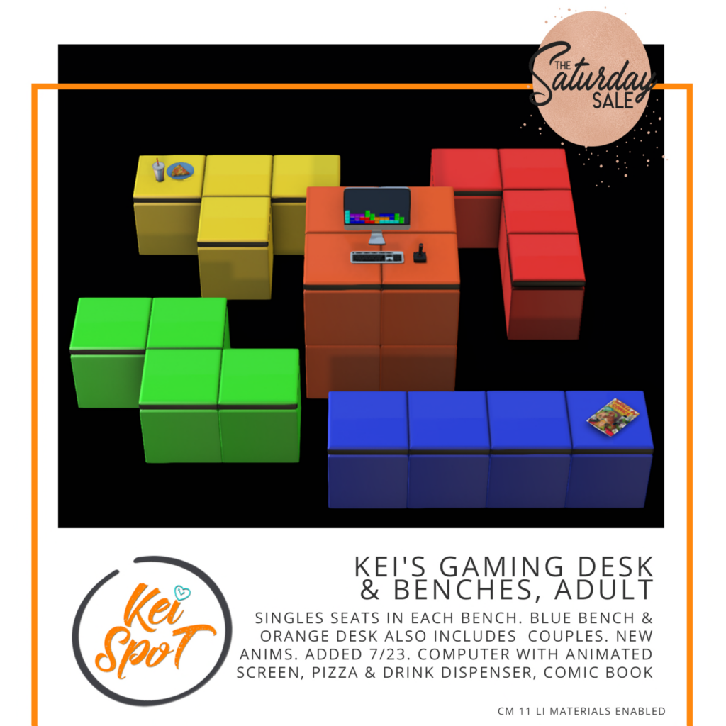 Gaming Desk &amp; Benches	&lt;a href=&quot;http://maps.secondlife.com/secondlife/Hardrada/90/104/3801&quot;&gt;Teleport&lt;/a&gt;