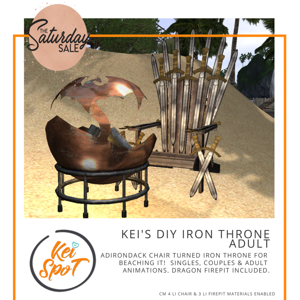 DIY Iron Throne Decor	&lt;a href=&quot;http://maps.secondlife.com/secondlife/Hardrada/90/104/3801&quot;&gt;Teleport&lt;/a&gt;