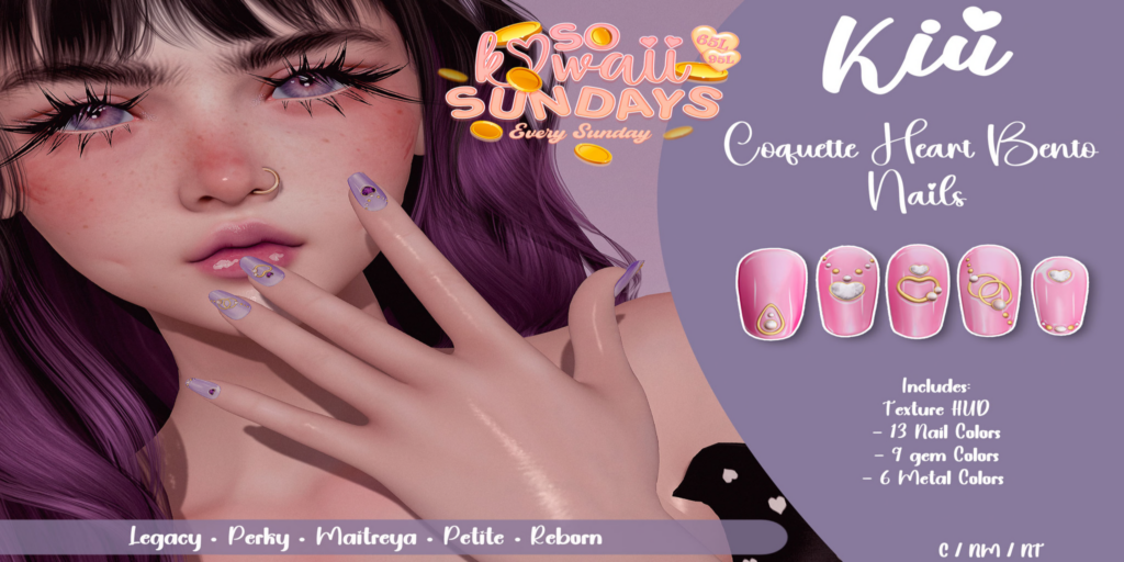 Coquette Heart Mesh Nails - Legacy/Maitreya/Reborn/+mods	&lt;a href=&quot;http://maps.secondlife.com/secondlife/Berwick%20Land/47/97/988&quot;&gt;Teleport&lt;/a&gt;