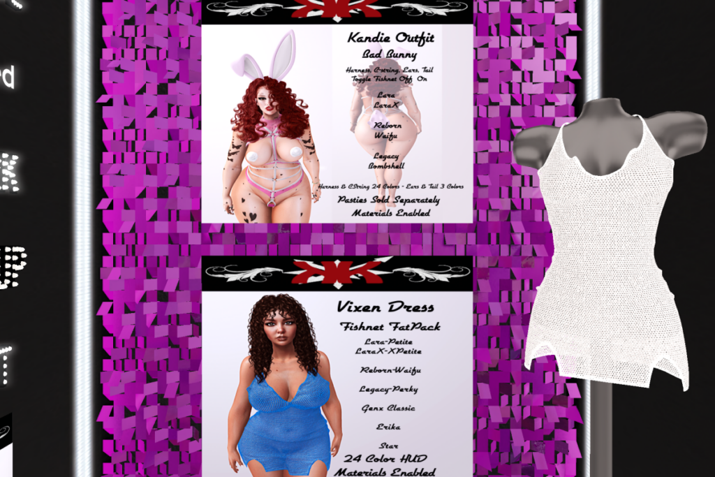Kandie Outfit - Legacy/Maitreya/Reborn/+mods, L$499 | Vixen Dress - Erika/GenX/Legacy/Maitreya/Reborn/Star/+mods, L$399