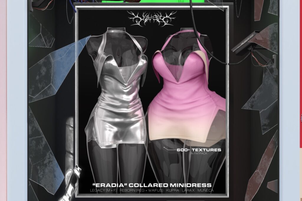 Eradia Collared Minidress - Inithium/Legacy M+F/Maitreya/Reborn/Yentements/+mods, L$269 each/L$1399 FP