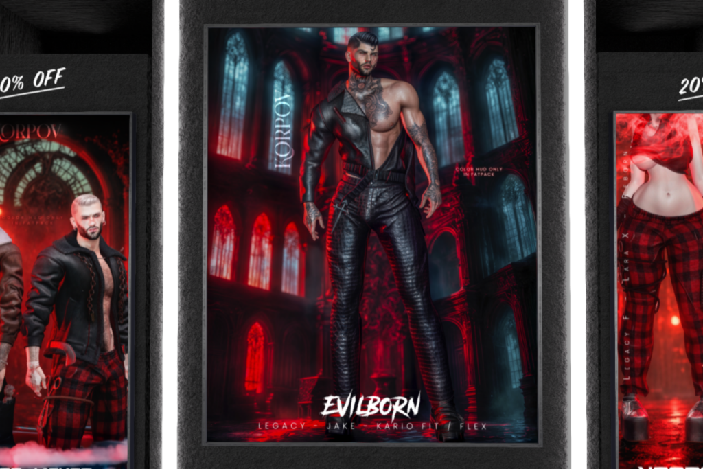 Evilborn Set - Jake/Kario Fit+Flex/Legacy, L$299 each/L$899-L$1099 each FP
