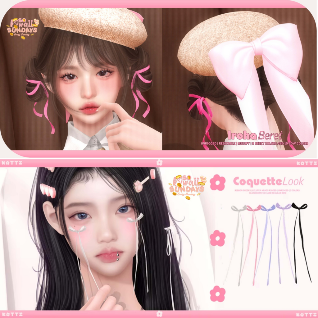 Iroha Beret | Coquette Look Accessory	&lt;a href=&quot;https://maps.secondlife.com/secondlife/Dream%20Lake/122/133/184&quot;&gt;Teleport&lt;/a&gt;