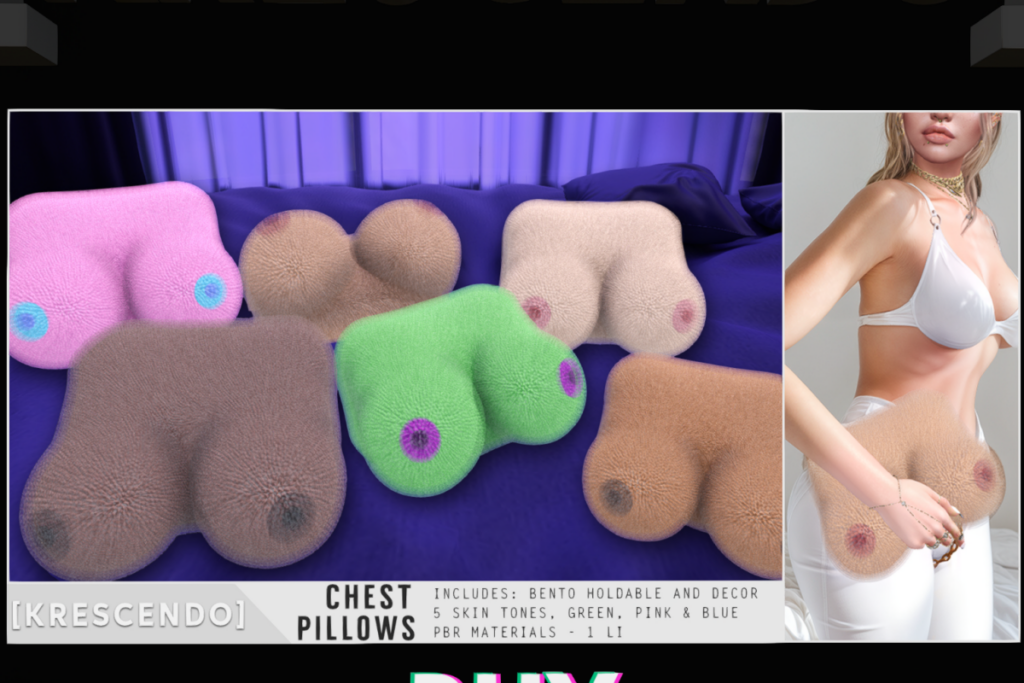 Chest Pillows Holdable and Decor, L$299