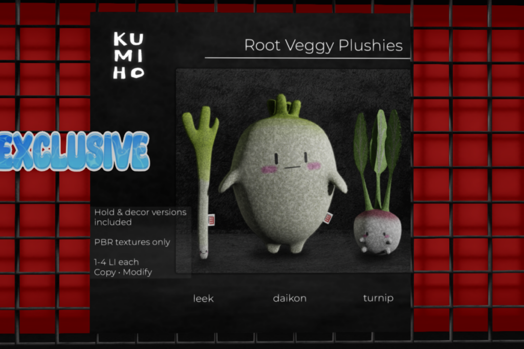 Root Veggies Plushies, L$325