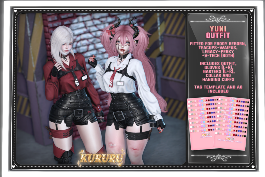 Yuni Outfit - Legacy/Reborn/+mods, L$777 each/L$1500 FP