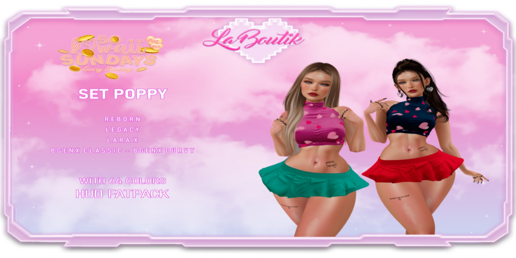 Poppy Set - GenX/Legacy/MaitreyaX/Reborn	&lt;a href=&quot;http://maps.secondlife.com/secondlife/South%20Bloomfield/61/12/22&quot;&gt;Teleport&lt;/a&gt;