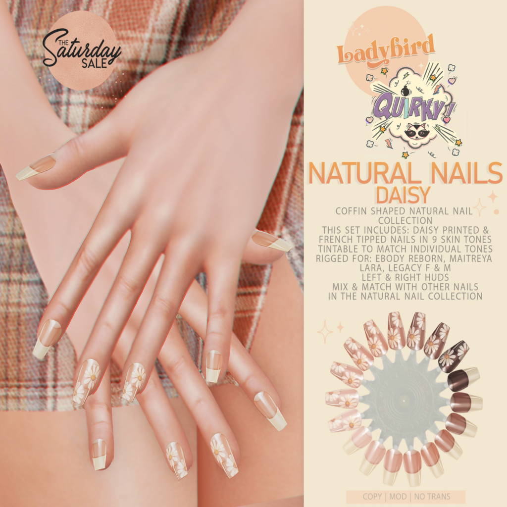 Natural Nails Mesh Nails - Legacy M+F/Maitreya/Reborn	&lt;a href=&quot;http://maps.secondlife.com/secondlife/Applesauce/218/25/990&quot;&gt;Teleport&lt;/a&gt;