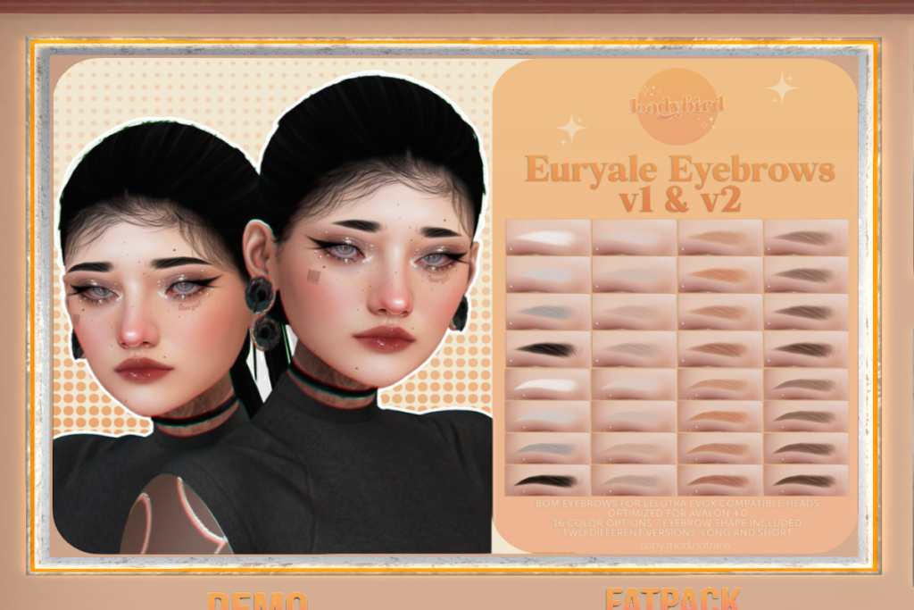 Euryale Eyebrows - Evo X, L$199 each/L$299 FP
