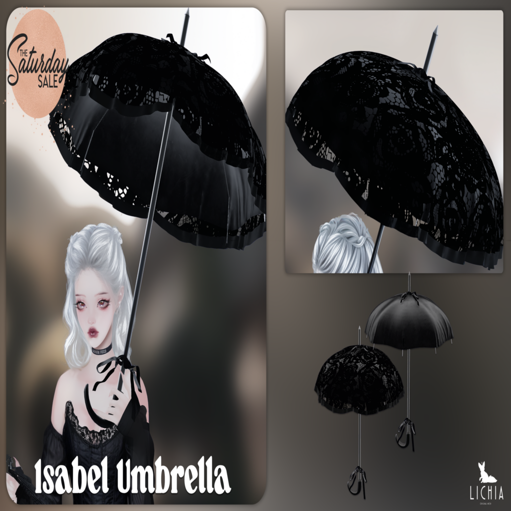 Isabel Umbrella	&lt;a href=&quot;http://maps.secondlife.com/secondlife/Hashira/44/86/3&quot;&gt;Teleport&lt;/a&gt;