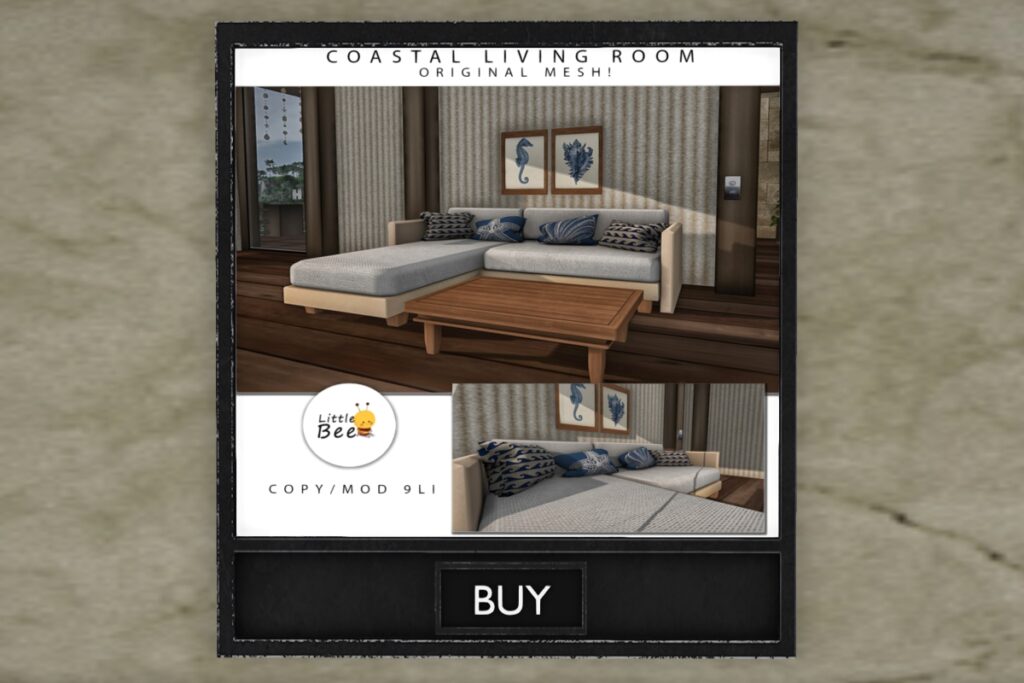 Coastal Living Room Decor Set, L$125