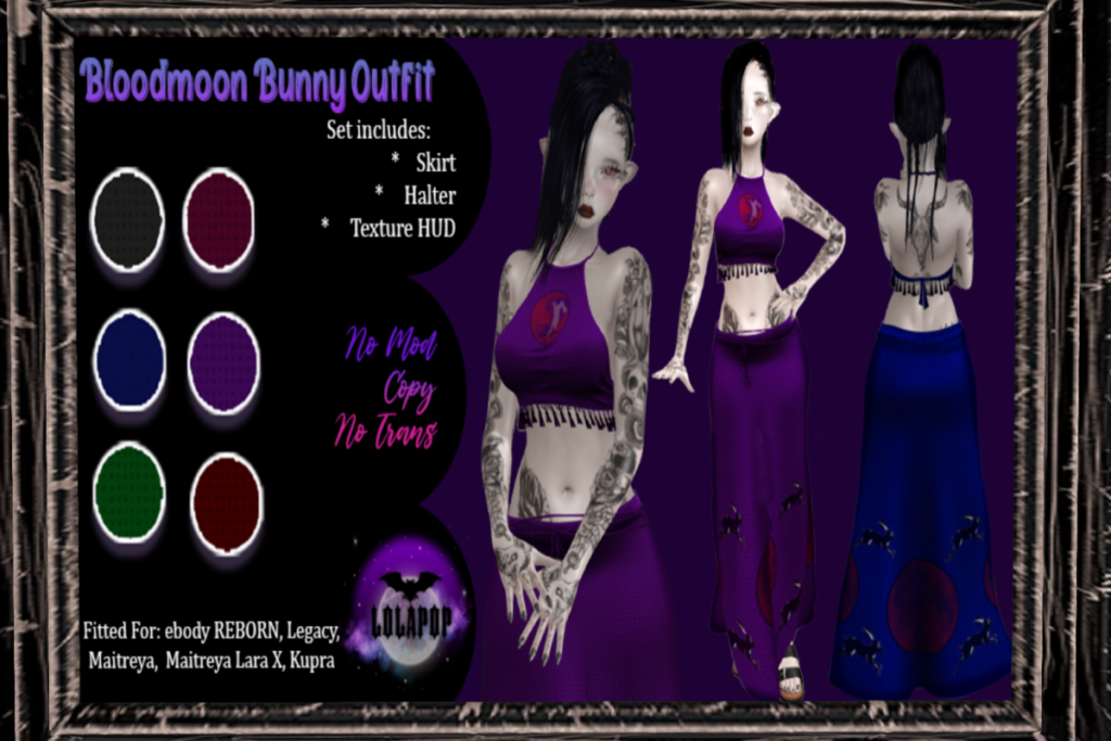 Bloodmoon Bunny Outfit - Inithium/Legacy/MaitreyaX/Reborn/+mods, L$125 FP