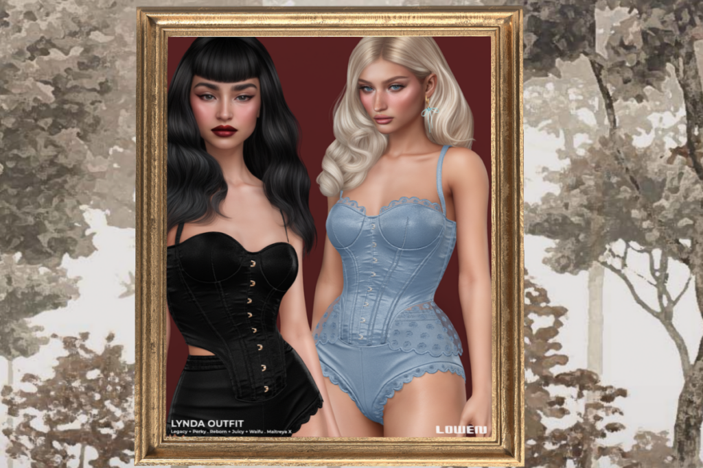 Lynda Corset and Shorts - Legacy/MaitreyaX/Reborn/+mods, L$299-L$349 each