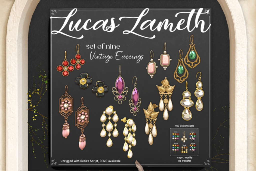 Vintage Earrings, L$369