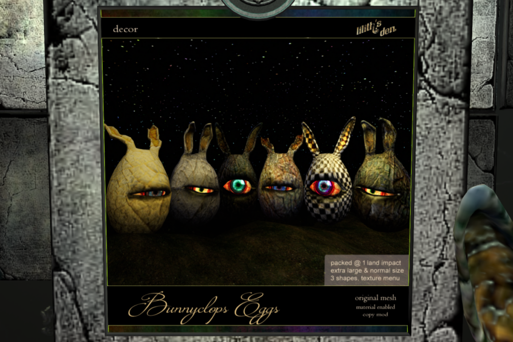 Bunnyclops Eggs, L$280 FP