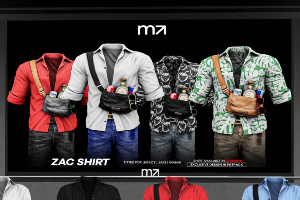 Zac Shirt - Gianni/Jake/Legacy, L$250 each/L$999 FP