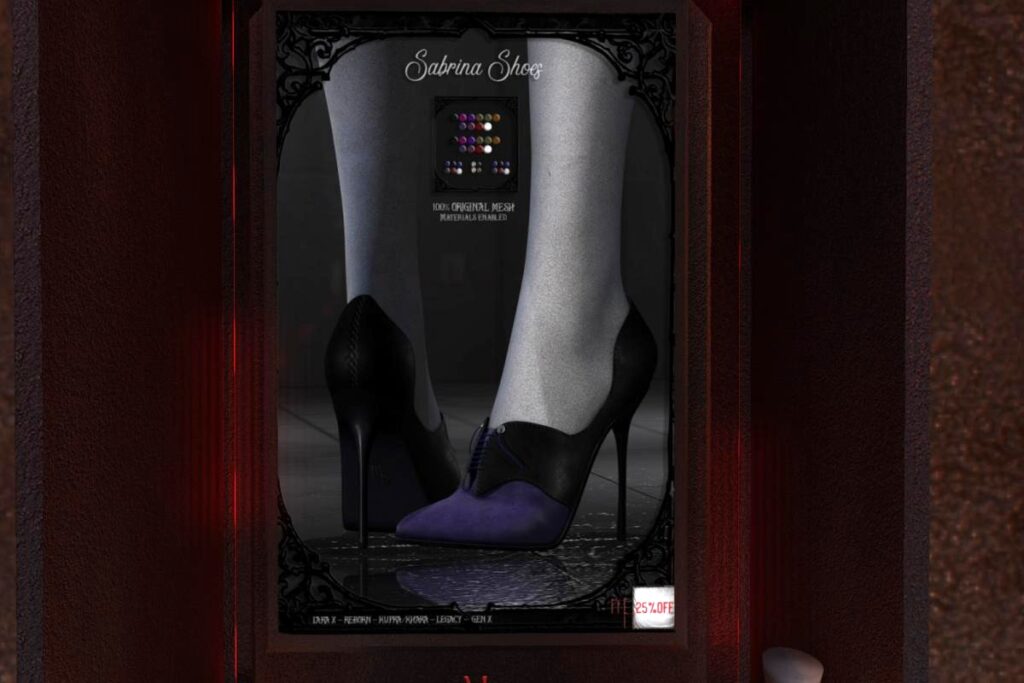 Sabrina Shoes - GenX/Inithium/Legacy/MaitreyaX/Reborn/+mods, L$207 each/L$1238 FP