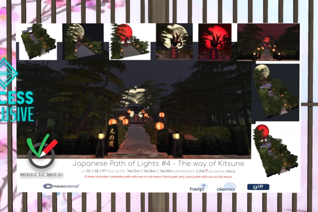 Japanese Path of Lights #4 Decor Set, L$299
