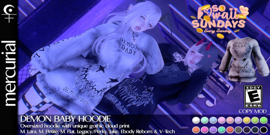 Demon Baby Hoodie - Jake/Legacy/Maitreya/Reborn/+mods	&lt;a href=&quot;http://maps.secondlife.com/secondlife/Embrace%20the%20Ocean/111/171/1096&quot;&gt;Teleport&lt;/a&gt;