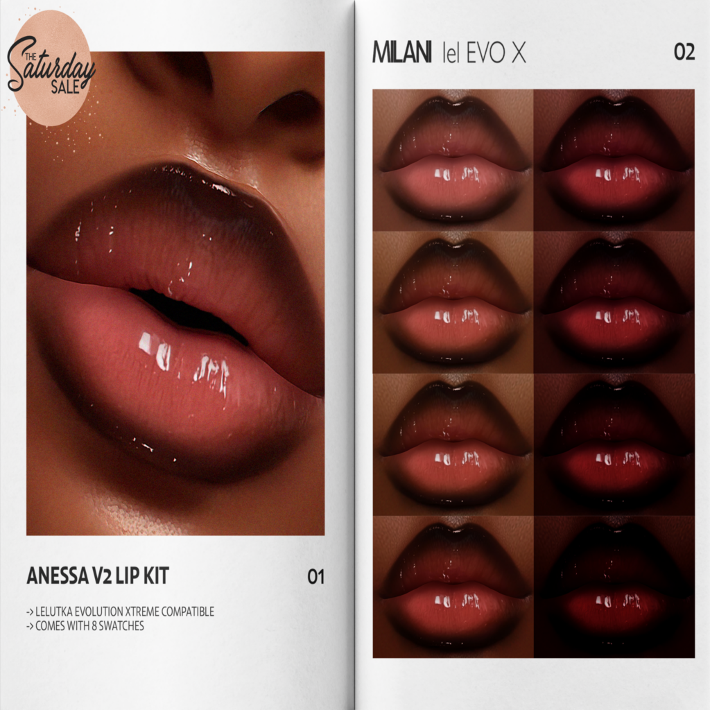 Anessa Lipstick V2 - EvoX	&lt;a href=&quot;https://maps.secondlife.com/secondlife/VELOUR/215/117/1503&quot;&gt;Teleport&lt;/a&gt;