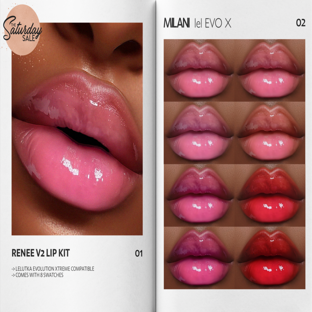 Renee v2 Lipstick - EvoX	&lt;a href=&quot;https://maps.secondlife.com/secondlife/VELOUR/215/117/1503&quot;&gt;Teleport&lt;/a&gt;