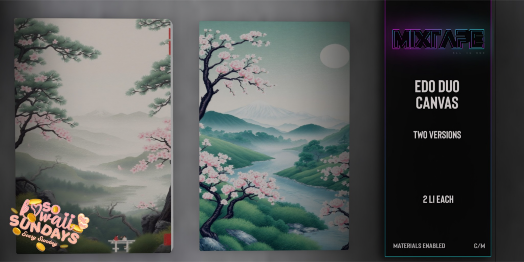 Edo Duo Canvas Decor	&lt;a href=&quot;http://maps.secondlife.com/secondlife/Lovely%20Day/80/196/201&quot;&gt;Teleport&lt;/a&gt;