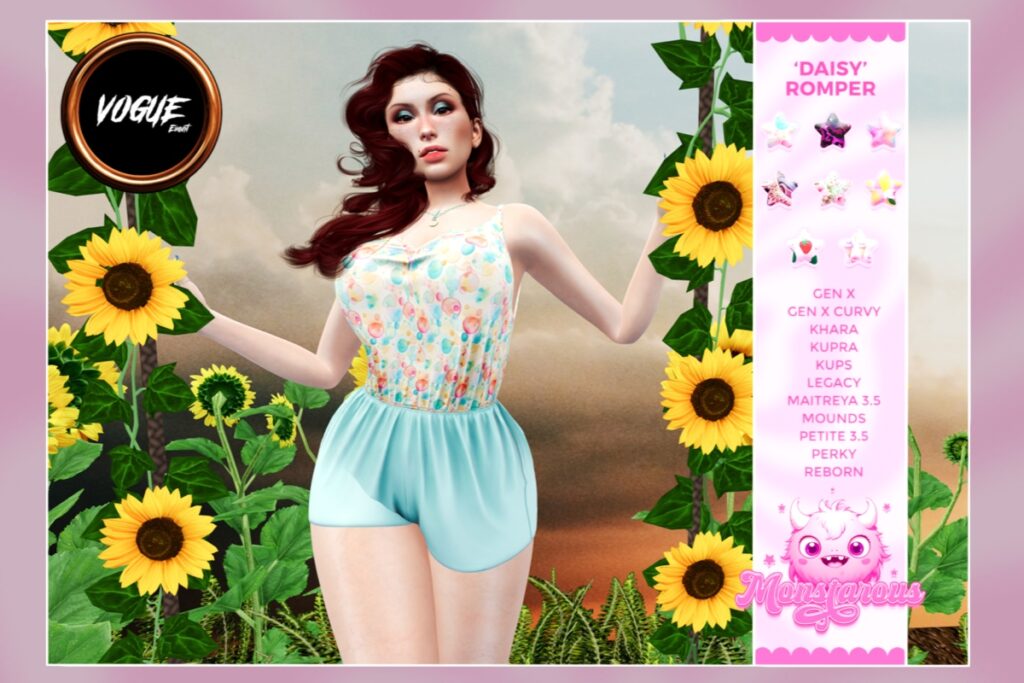 Daisy Romper - GenX/Inithium/Legacy/maitreya/Reborn/+mods, L$167 each/L$945 FP