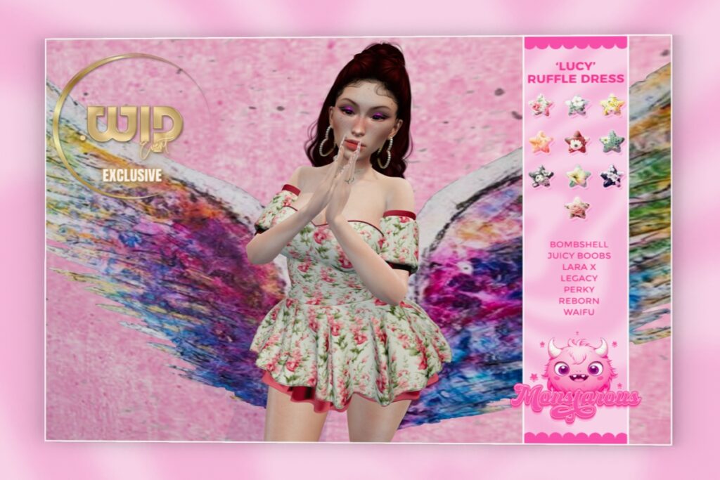 Lucy Ruffle Dress - Legacy/MaitreyaX/Reborn/+mods, L$167 each/L$945 FP