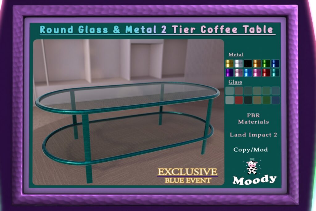 Round Glass &amp; Metal 2 Tier Coffee Table, L$99