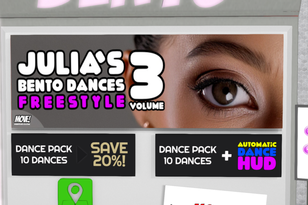 Julia&#039;s 3 Bento Dance Freestyle, L$2399-L$3199 each