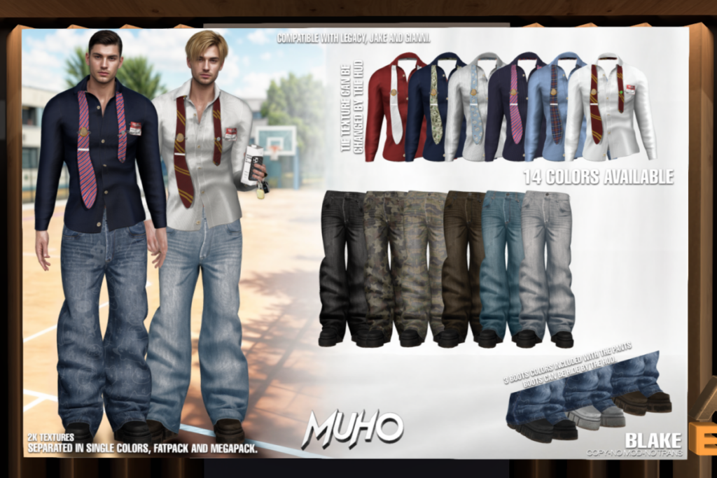 Blake Shirt and Denim Pants - Gianni/Jake/Legacy, L$189 each/L$899 each FP/L$1249 MP