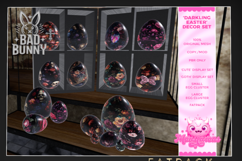 Darkling Easter Decor Set, L$113 each/L$405 FP