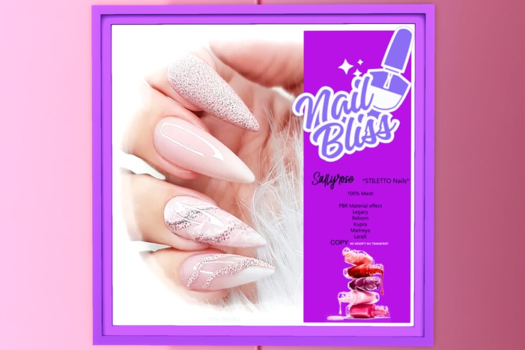 Sallyrose Mesh Nails - Inithium/Legacy/Maitreya/Reborn/+mods, L$280