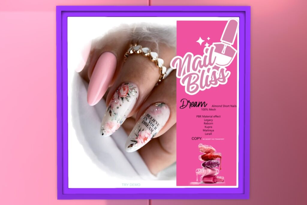 Dream Mesh Nails - Inithium/Legacy/Maitreya/Reborn/+mods, L$280