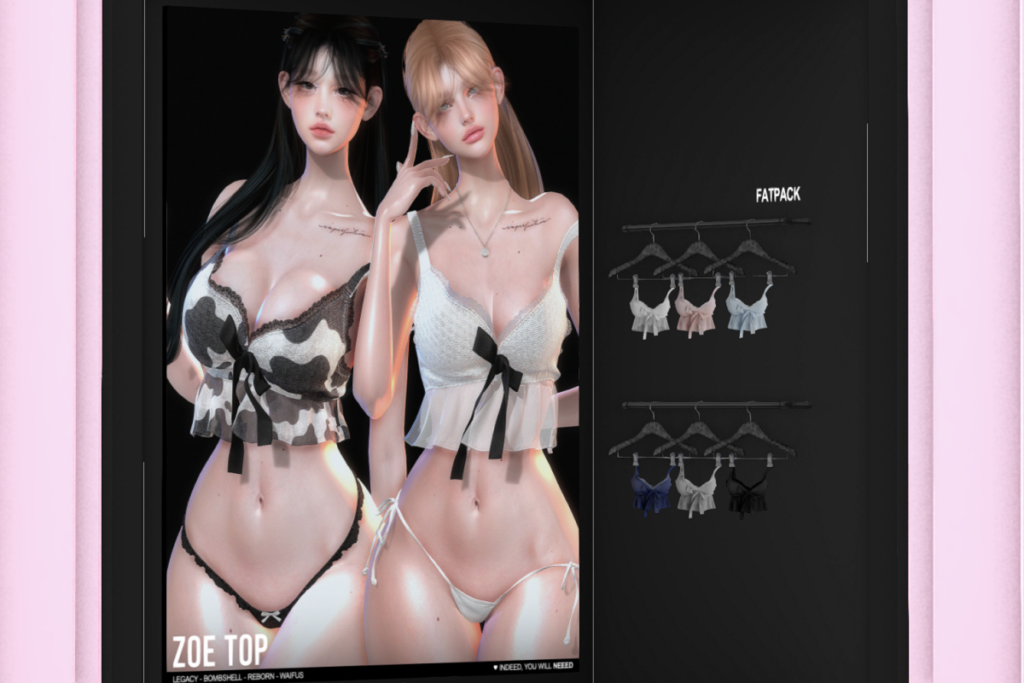 Zoe Top - Legacy/Reborn/+mods, L$250 each/L$999 FP