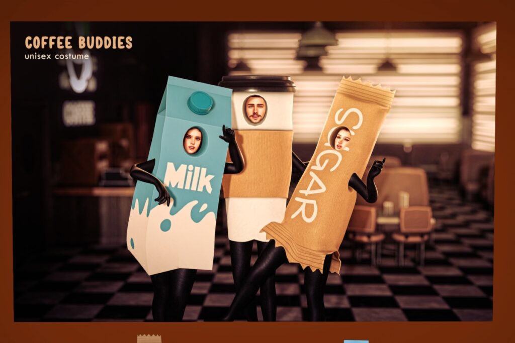 Coffee Buddies Unisex Costume - no fits listed, L$199 each/L$399 FP