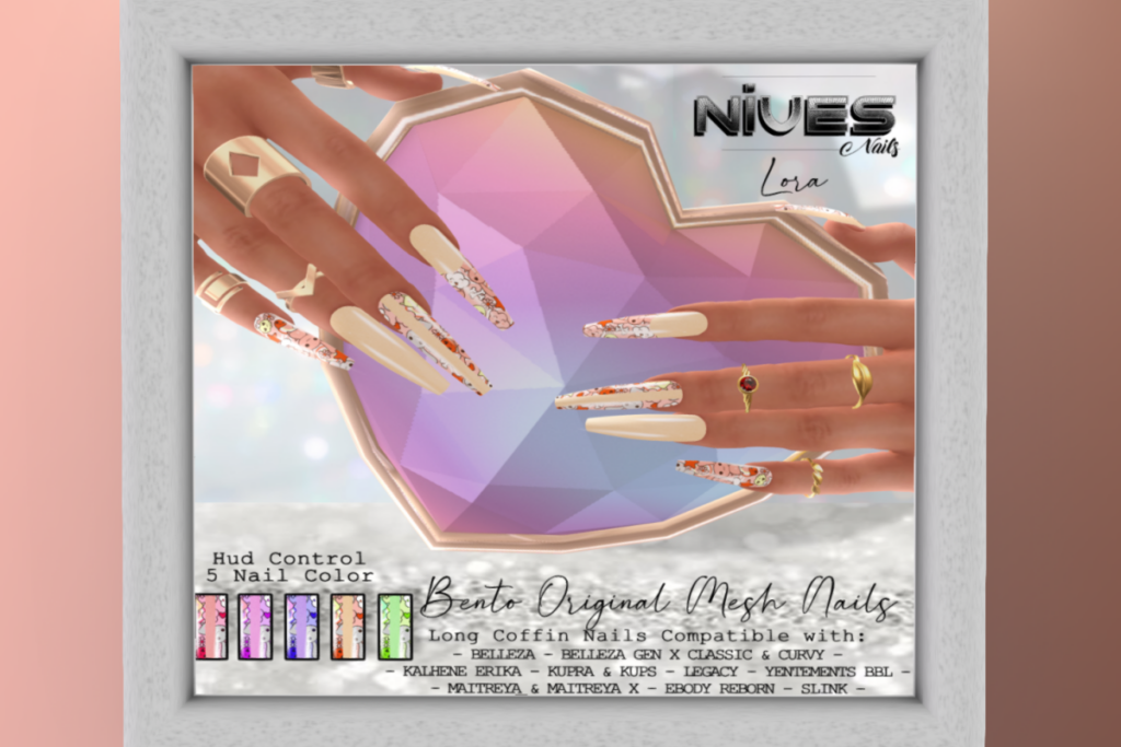 Kitty Bento Long Coffin Nails - See ad for fits, L$75